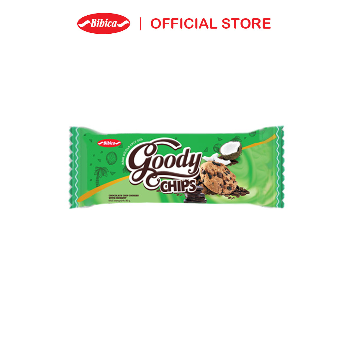 Combo of 5 Bibica Chocolate Goody Chip Cakes 80g