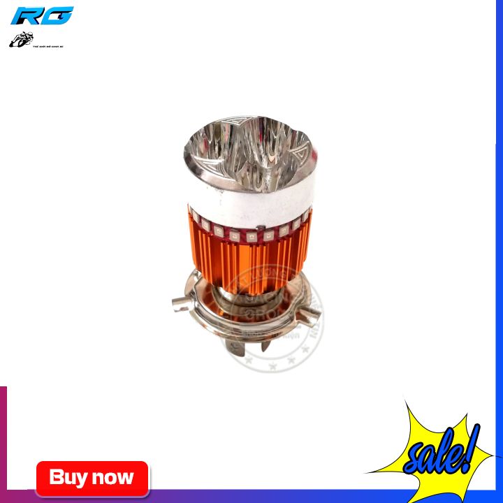 [HCM]Đèn Pha LED Xe Máy H4 7 Màu Siêu Sáng