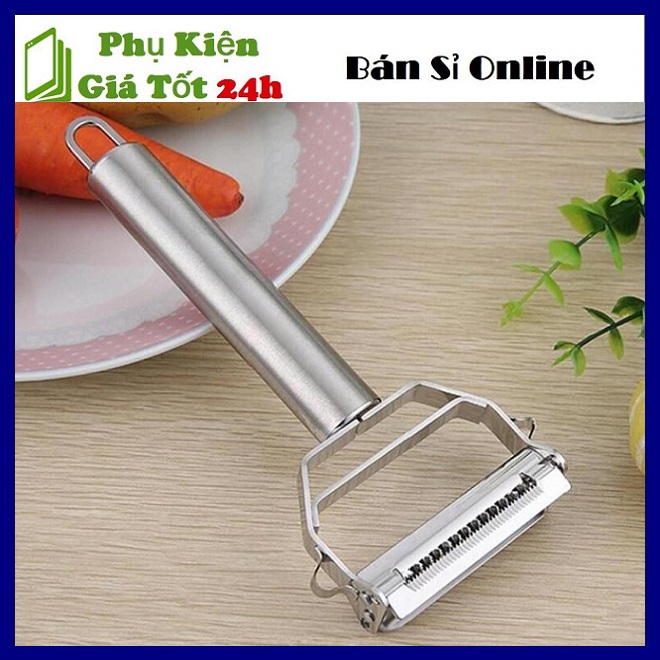 ⚡ Dao Gọt Vỏ Bào Sợi Rau Củ Quả Đa Năng Bằng Inox - Dụng Cụ Bào Sợi Rau Củ Quả, Gọt Vỏ, Cắt Sợi Siêu Tiện Ít ⚡