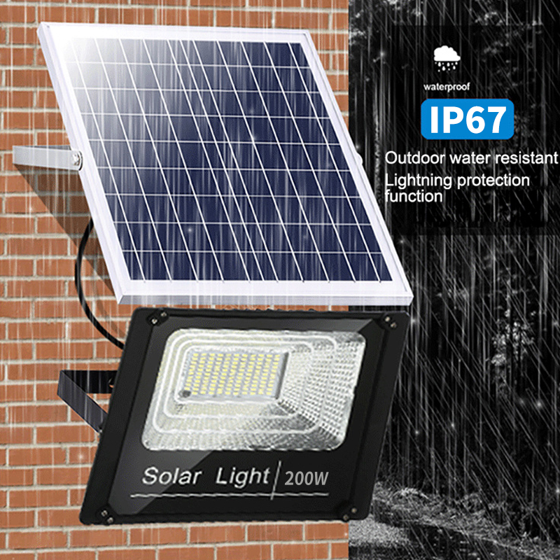 200W 500W 45W LED Flood Light Đèn năng lượng mặt trời chống thấm IP67 với bảng điều khiển năng lượng mặt trời và điều khiển từ xa