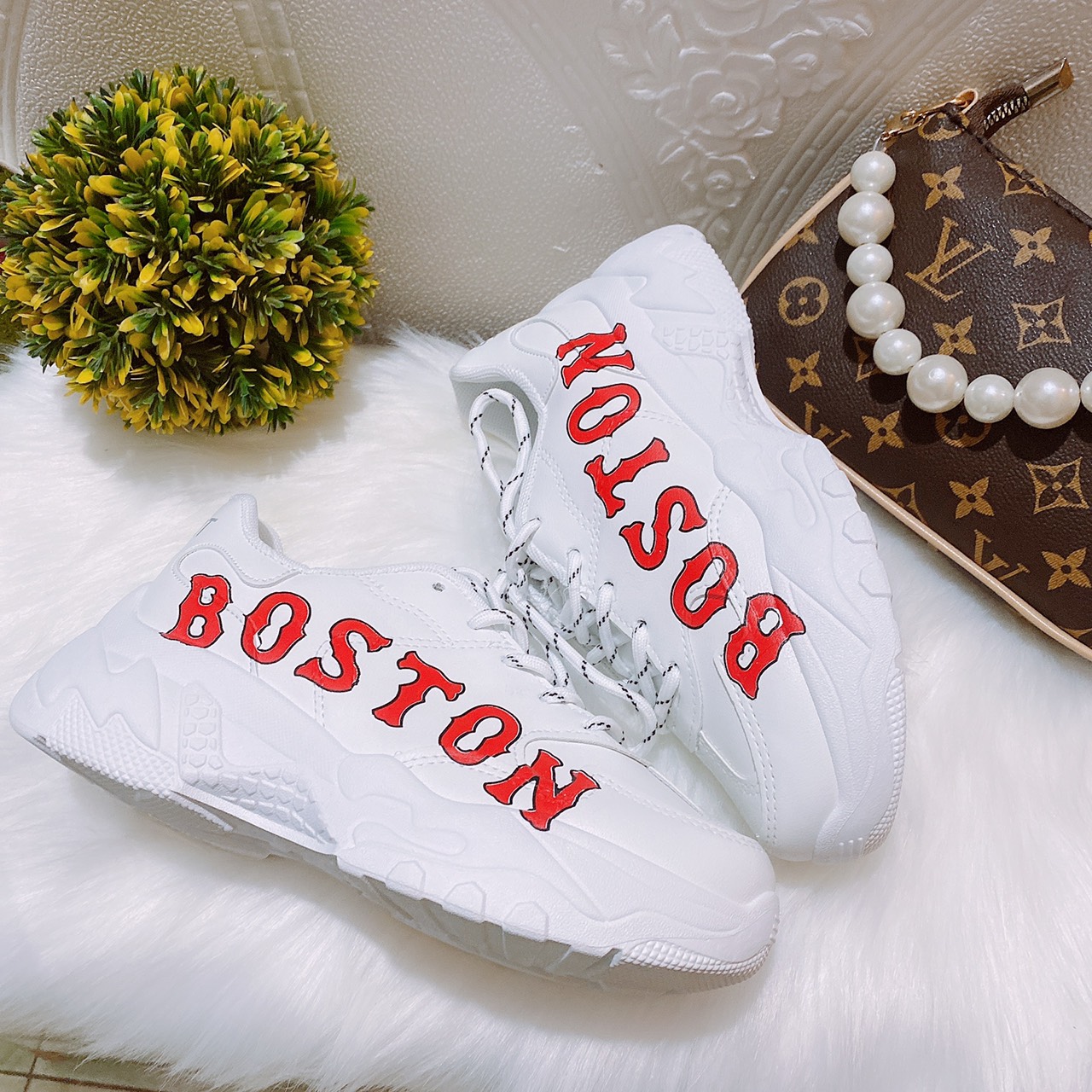 RẺ VÔ ĐỊCH I GIÀY THỂ THAO NỮ TRẮNG SƠN CHỮ BOSTON ĐỘN ĐẾ 5P DA SẦN CỰC XỊN, BAO NGẦU - 767
