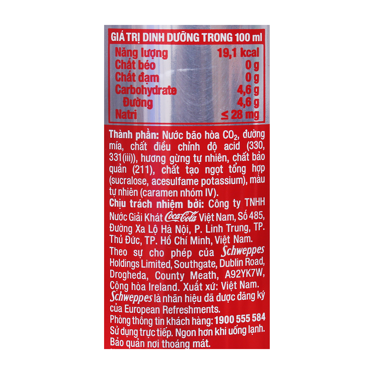 Nước soda SCHWEPPES ginger hương gừng lon 320ml