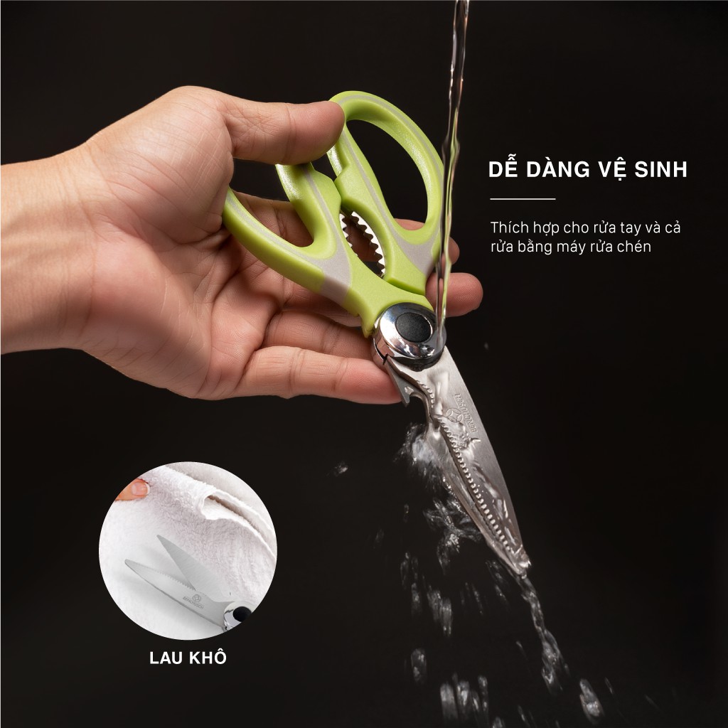 BENCHUSCH HEAVY DUTY KITCHEN SHEARS - MULTIFUNCTION - STAINLESS STEEL - ULTRA SHARP SCISSORS