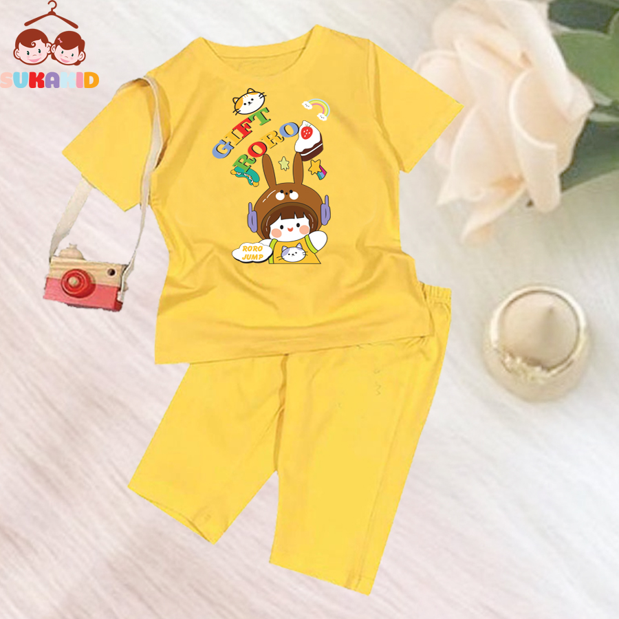 Đồ bộ lửng bé gái gift roro cô bé từ 6kg đên 30kg.bdbg65.