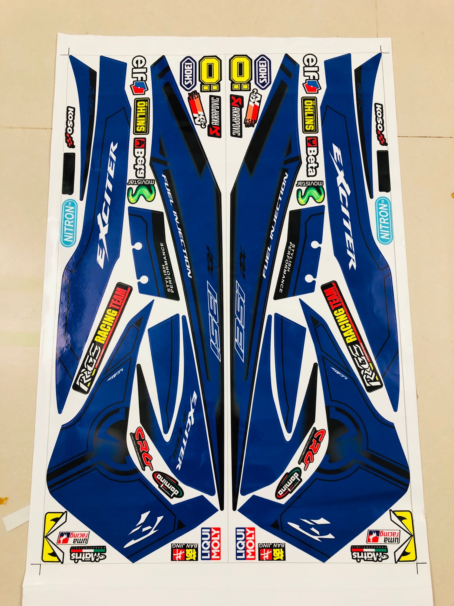 Tem rời exciter 2010 Fi xanh đen