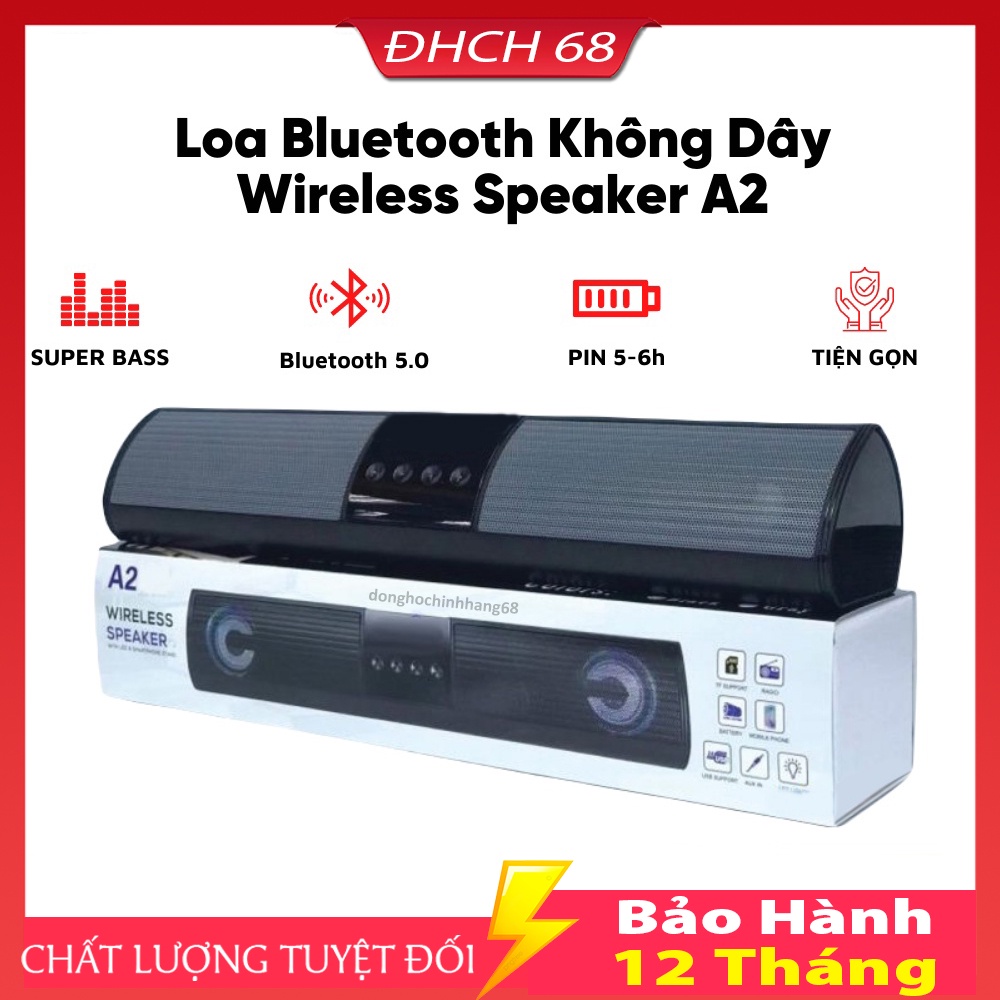 Loa Bluetooth A2 Siêu Bass, Pin Trâu, Loa Bluetooth Nghe Nhạc Cực Hay Âm Bass Cực Đã Âm Thanh Đỉnh Hỗ Trợ Thẻ Nhớ Bảo Hành 12 Tháng