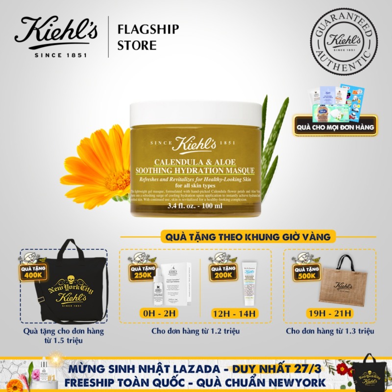 Mặt Nạ Hoa Cúc & Lô Hội Kiehls Calendula & Aloe Soothing Hydration Masque 100ml
