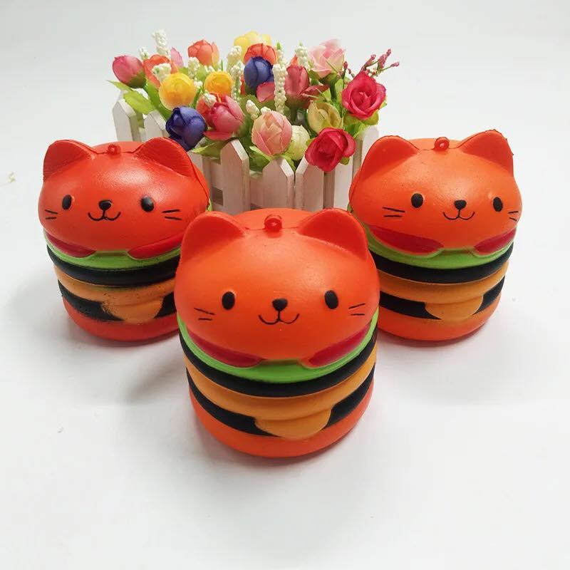 Squishy bánh humbeger mèo chọn màu