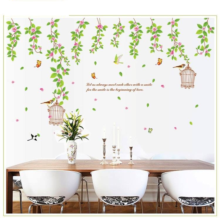 DECAL DÁN TƯỜNG DÂY LEO HOA TẦM XUÂN