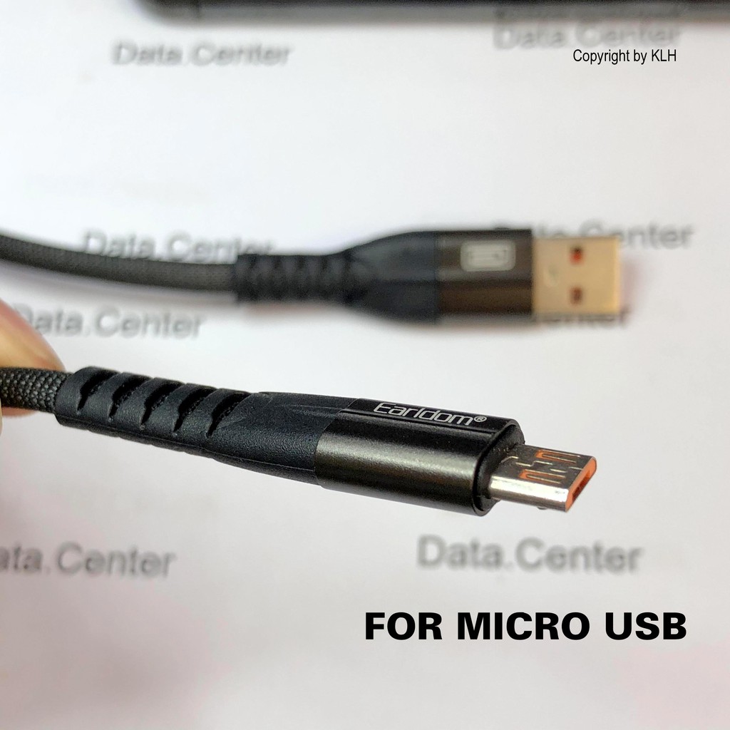 Dây sạc nhanh Iphone samsung typec micro 077, cáp sạc bọc dù chống đứt, ko tự ngắt dài 1m chính hãng Earldom
