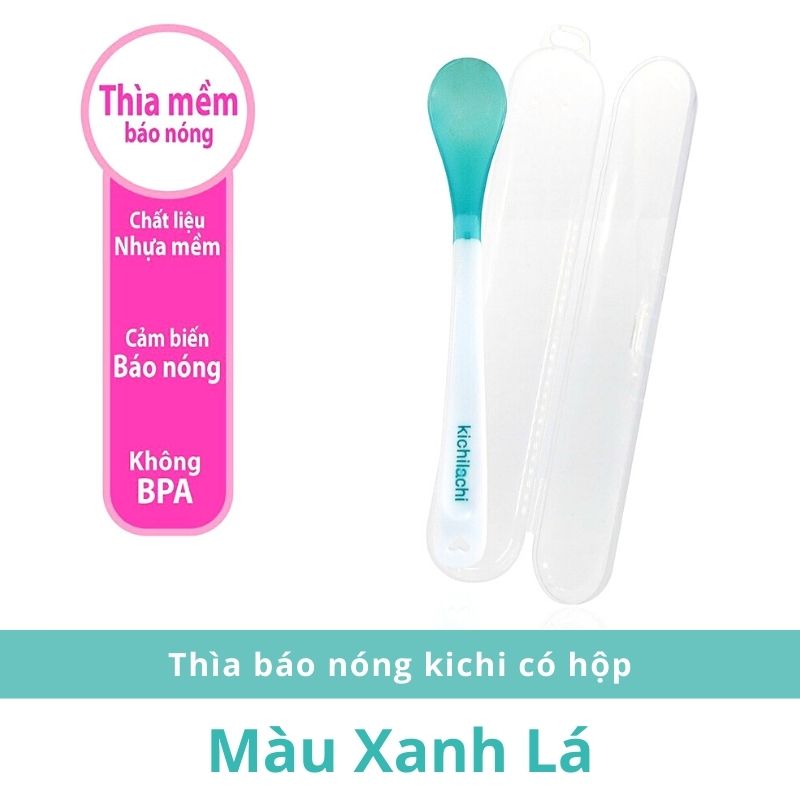 Bộ 4 thìa, muỗng báo nóng Kichi thân dài cho bé