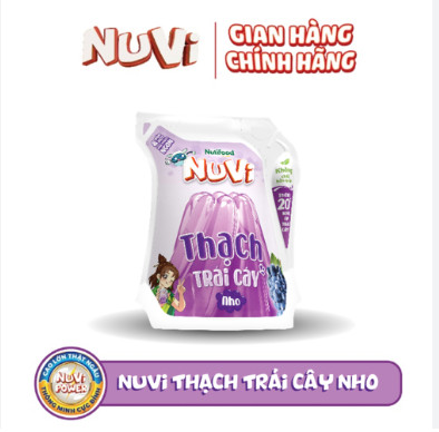 Jelly Thạch Nuvi Trái Cây Vị Nho 110ml ( Thùng 24 Túi )