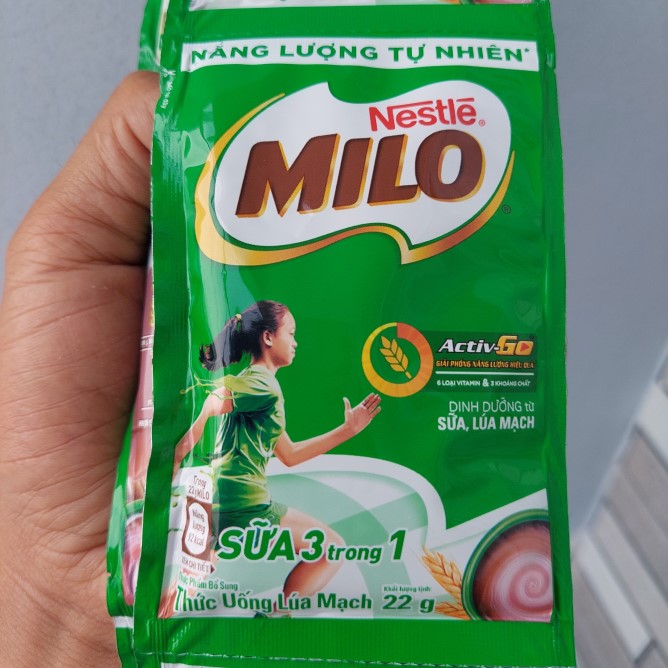 Milo dây sữa 3in1 dạng bột 22g - date mới