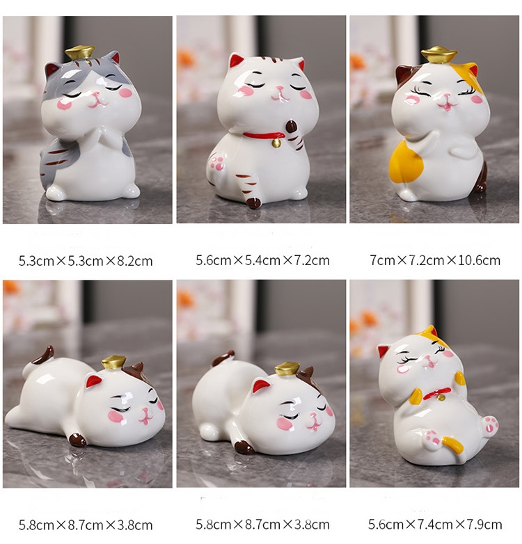 Mô hình Mèo Gốm Sứ Trang Trí