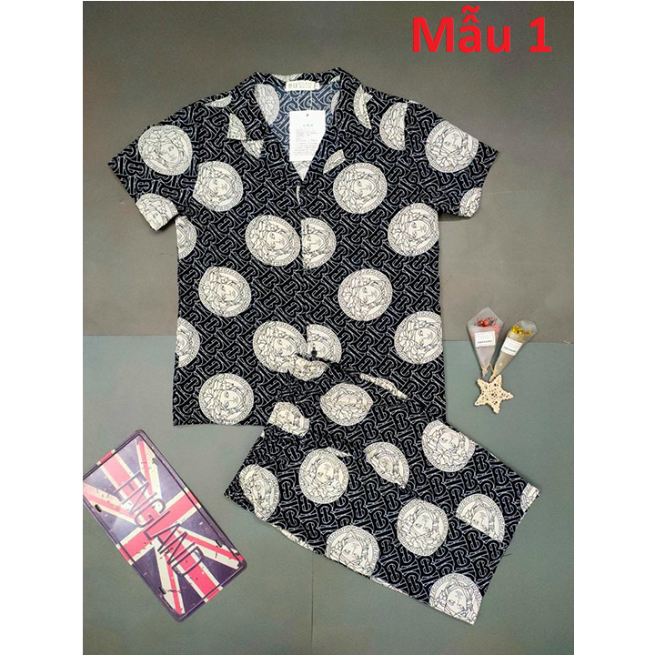 Bộ Đồ Pijama Lụa, Bộ Đồ Ngủ Lụa Cộc Tay Họa Tiết Cực Đẹp