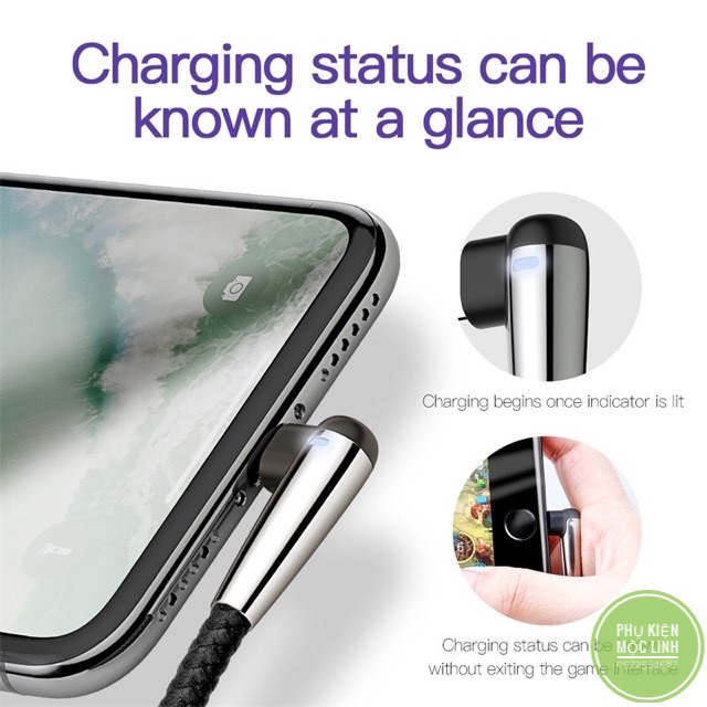 [CHÍNH HÃNG BASEUS 1M-2M] CHÂN LIGHTNING / ANDROID / TYPE C 2.4A - Cáp sạc Sharp Bird MVP Moblie Game Dây dù dữ liệu