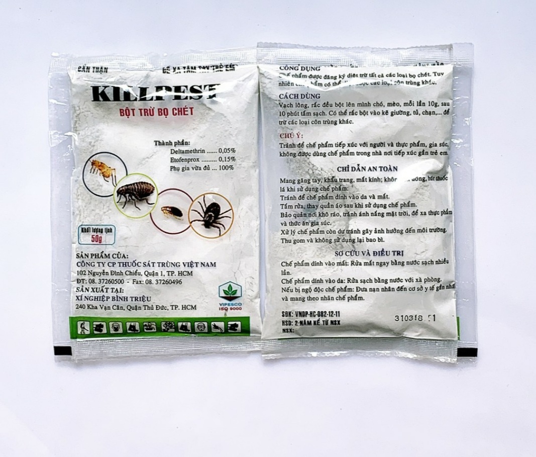 Thuốc Trừ Kiến Bò Chét Và Các Loại Côn Trùng Killpest (Goi 50gr)