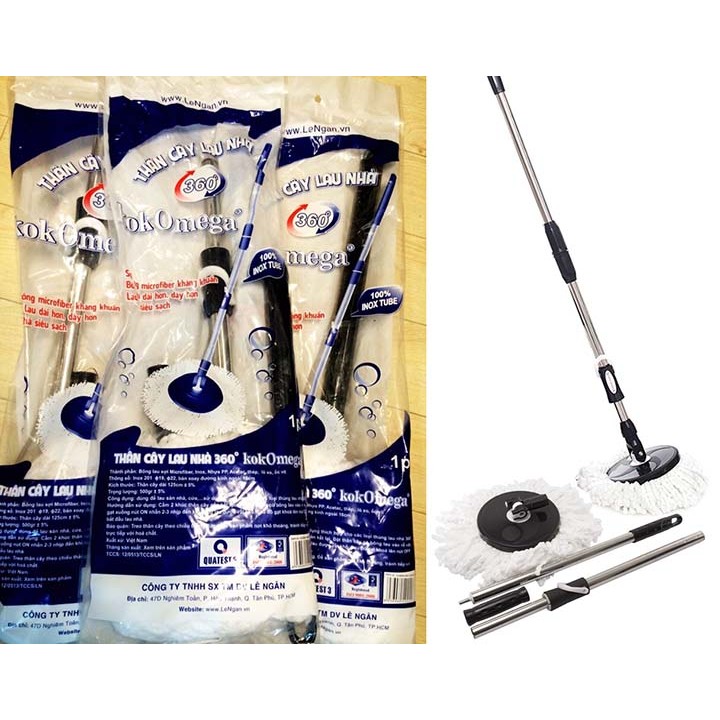 Thân cây lau nhà và bông lau kok omega mop 360