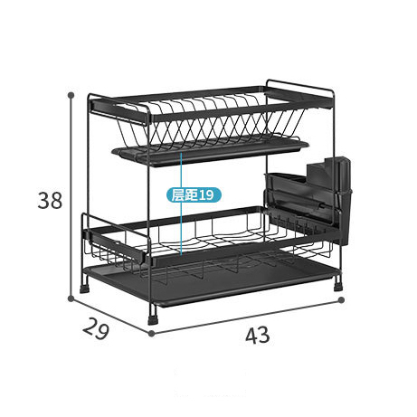 Kệ để bát đũa thông minh 2 tầng đặt mặt bếp sơn tĩnh điện [Hàng nhập khẩu]