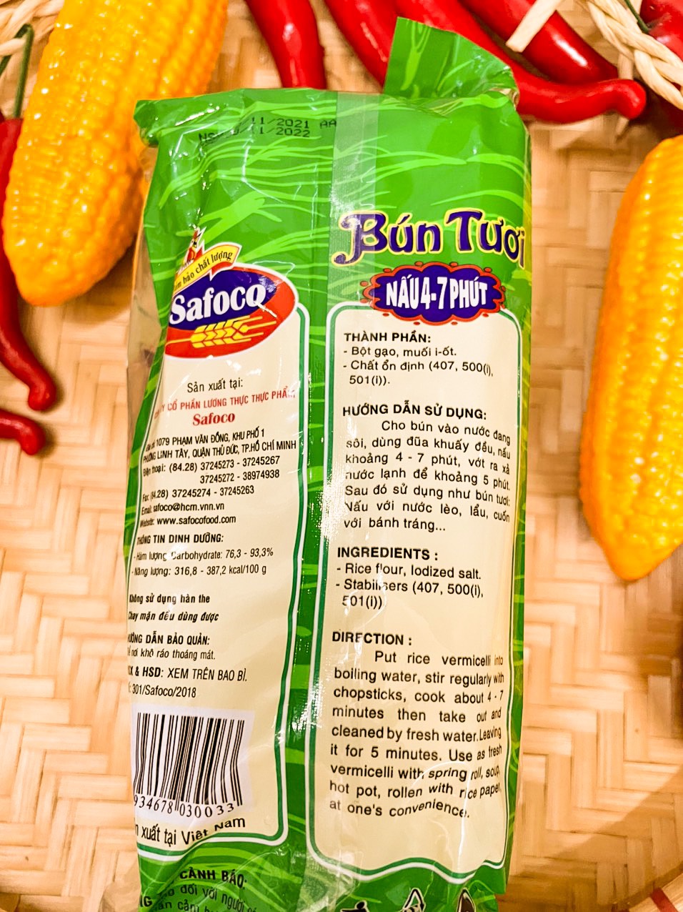 BÚN TƯƠI DẠNG KHÔ SAFACO -300GR