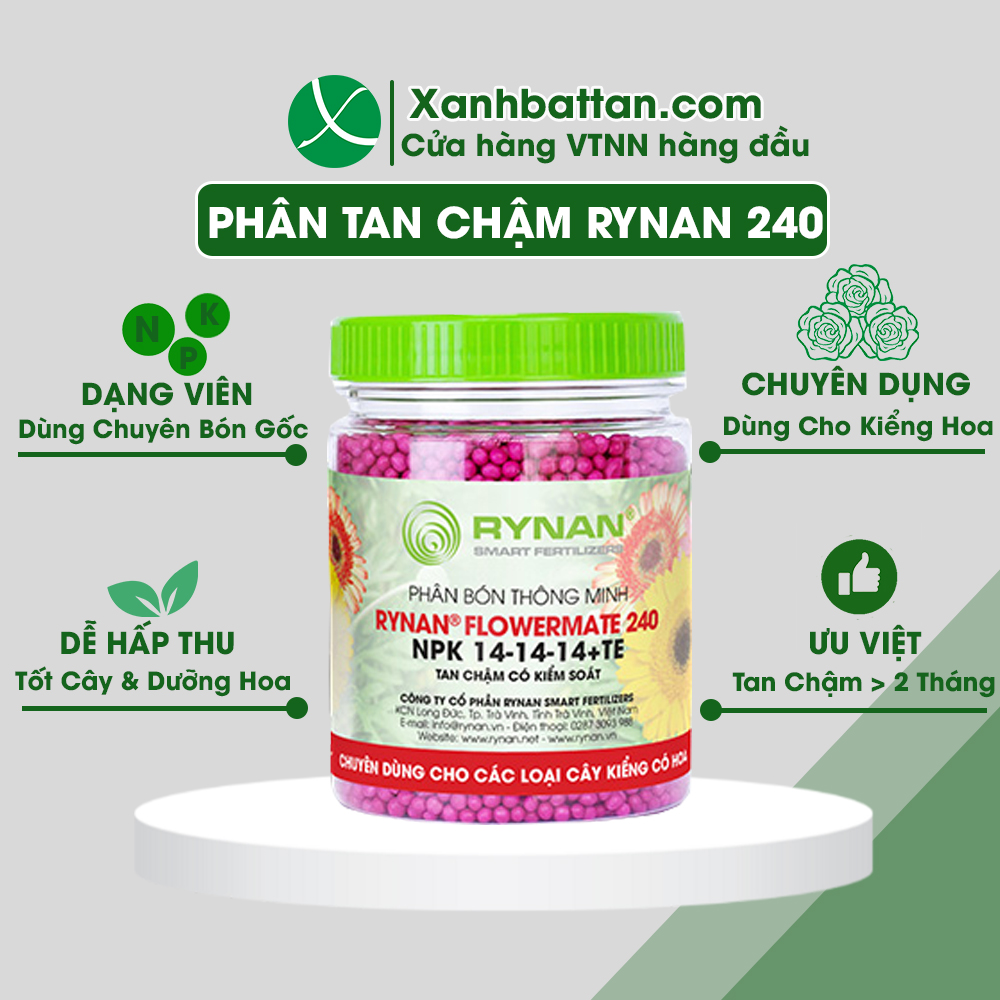 Phân Tan Chậm Cho Lan Rynan Flowermate 240 Dạng Thông Minh