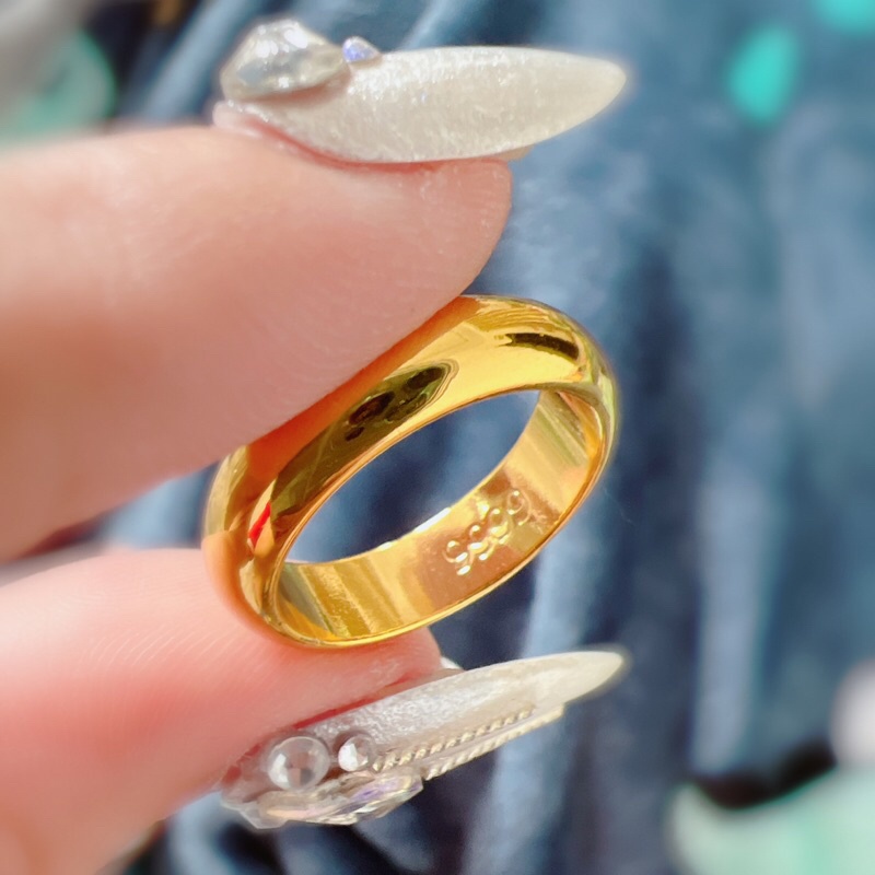Nhẫn trơn phong thuỷ mô phỏng chất liệu đồng đủ size nam nữ