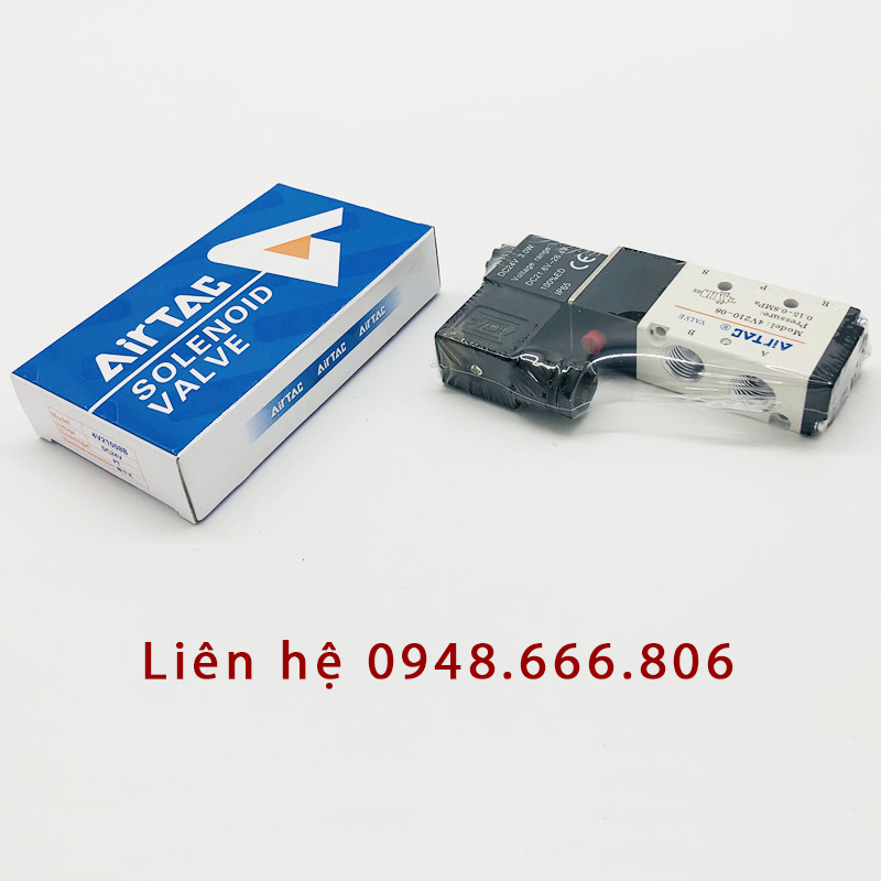 4v210-06 van khí 2 vị trí solenoid van khí điện từ van khí 5 cổng van điều khiển khí nén, điện áp 24dc, 110dc,220dc