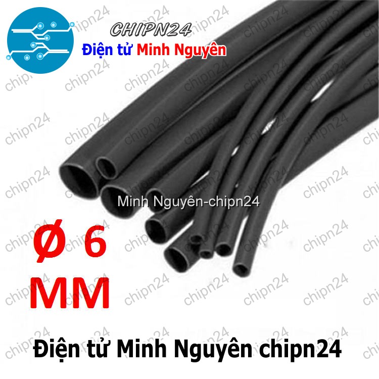 [2 mét] Dây co nhiệt 6mm Đen - HH004117