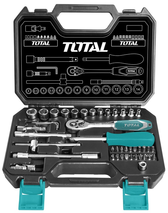 4-14mm bộ tuýp 1/4" 45 chi tiết total tht141451