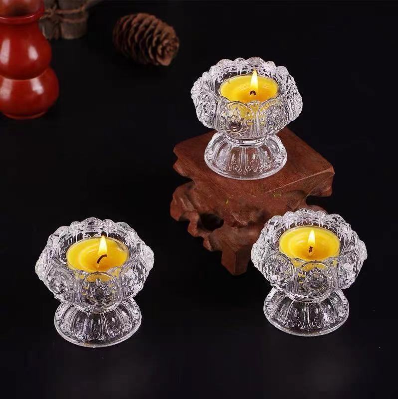 Đế nến bát cát tường thuỷ tinh