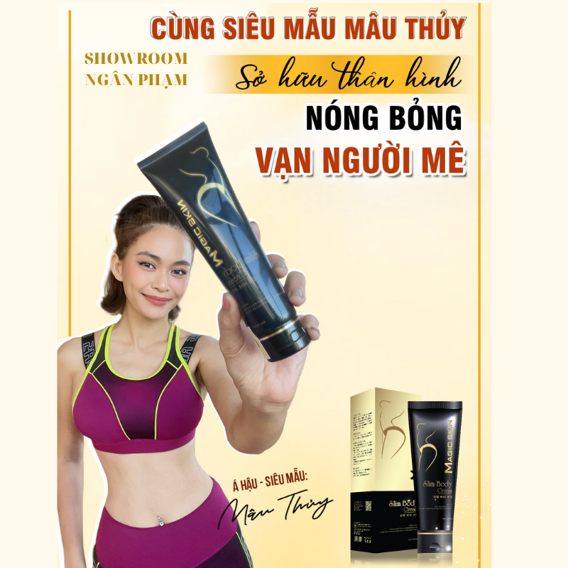 Kem tan mỡ Slim Body Cream,tan mỡ bụng gừng quế - Magic Skin