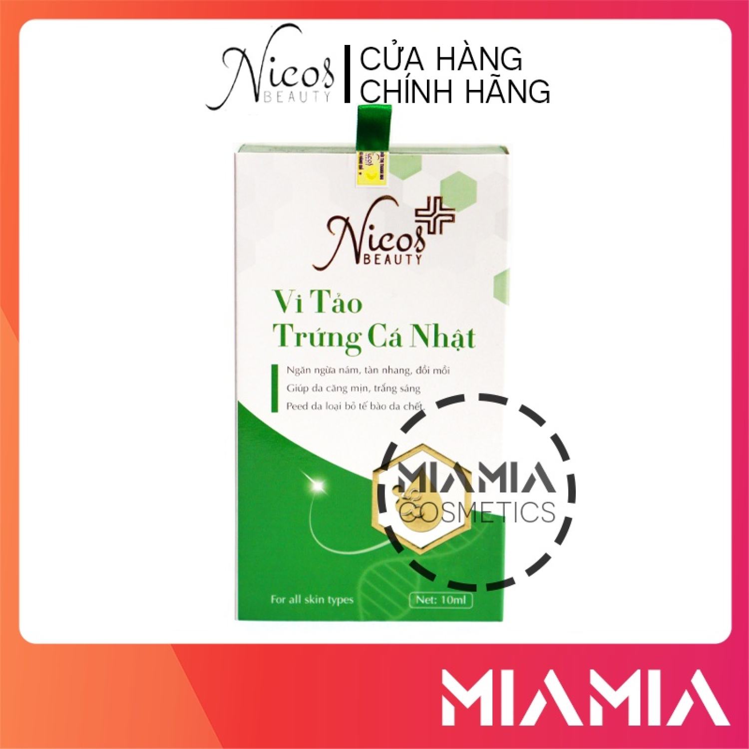 Vi tảo trứng cá nhật nicos beauty chính hãng peel táo tạo da - 8936177940165