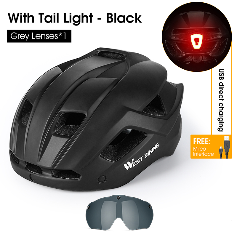 West biking mũ bảo hiểm đạp xe cho nam nữ có kính đèn hậu mũ bảo hiểm xe đạp có kính che nắng mũ bảo hiểm xe máy xe đạp điện xe đạp đường trường mtb
