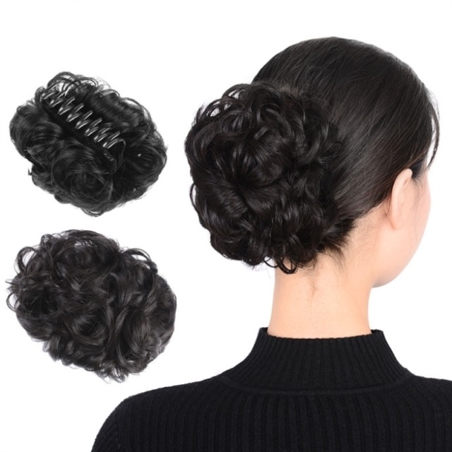 Tóc giả búi kẹp ngoạm B06 ❤️FREESHIP❤️ búi ngoạm xoăn tóc giả, búi tóc giả nữ, tóc giả búi nữ