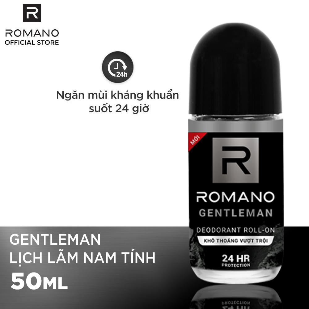 [HCM]Lăn khử mùi Romano Gentleman chai 50ml