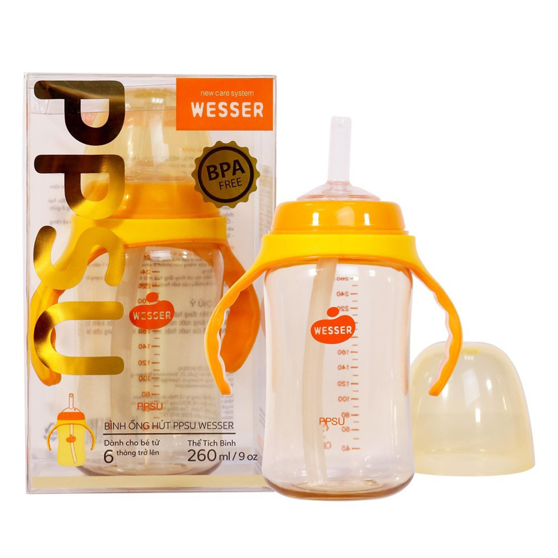 Bình Sữa PP / PPSU Wesser cổ rộng  180ml/260ml/bình