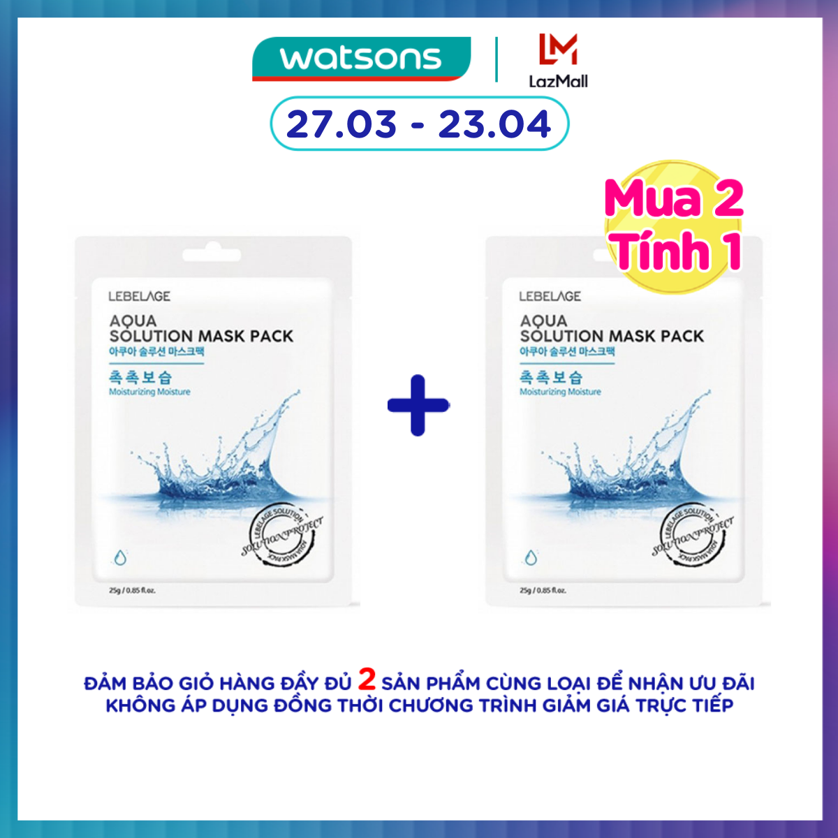 Mặt Nạ Lebelage Aqua Solution Mask Pack Moisturizing Moisture Cấp Nước 25g