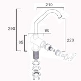 Vòi chậu Chrome Flamenco FT 84 (Bạc)