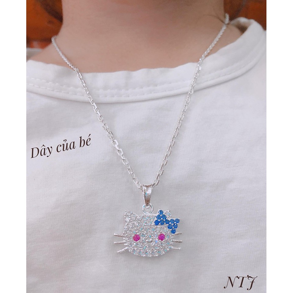 Dây chuyền mặt mèo cho bé bạc ta