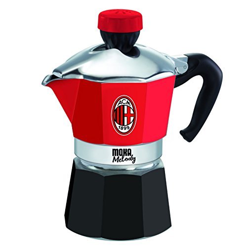 Ấm pha cà phê thể thao bialetti mokasport a.c.milan 3 cups, màu đỏ