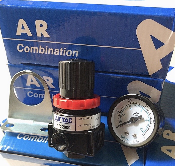 Bộ Van điều chỉnh áp suất khí nén AR2000 (Airtac) - Van điều áp khí nén AR2000