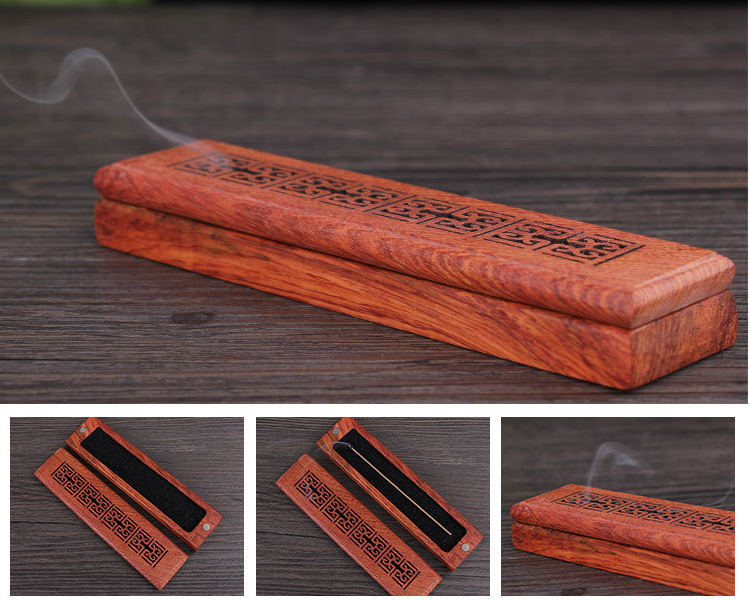 Wooden incense burner box incense free toothpick holders no aroma stick bearings DIY