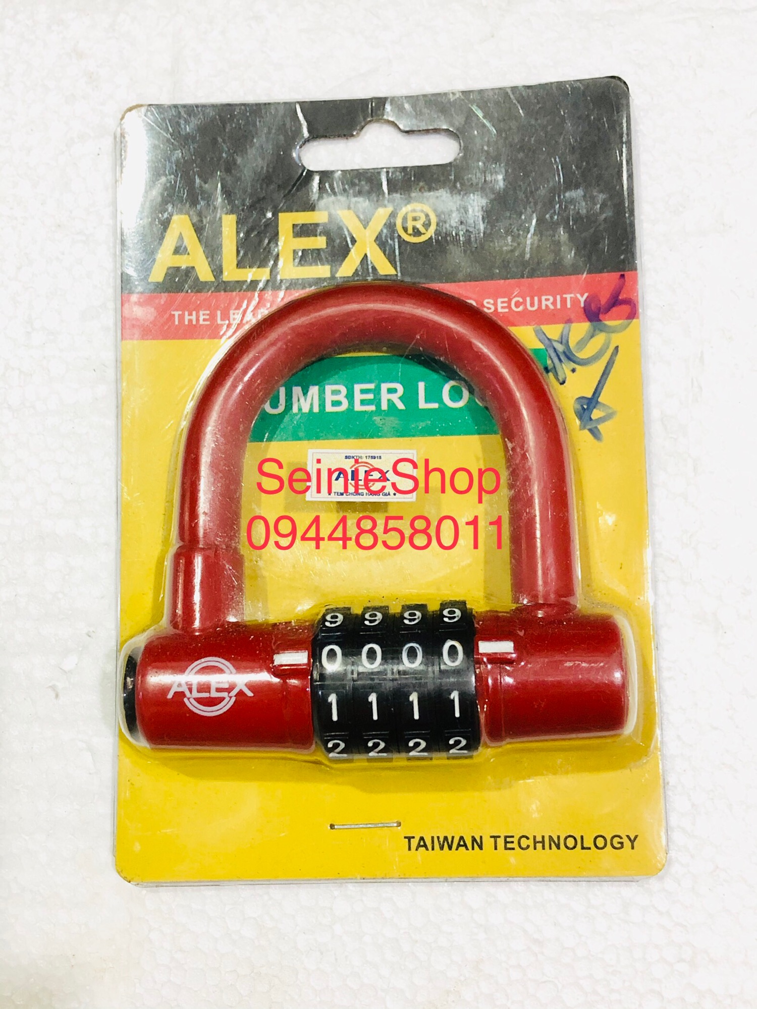 Ổ khoá số tự chọn ALEX có tem chống hàng giả