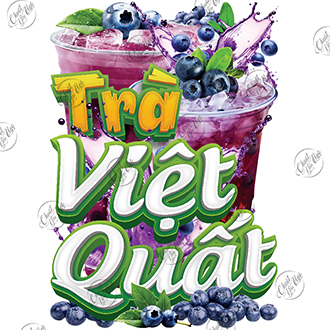 Fruit Blueberry Tea plant sticker coffee trolley decoration coffee tea shop coffee cart home decor menu wall sticker