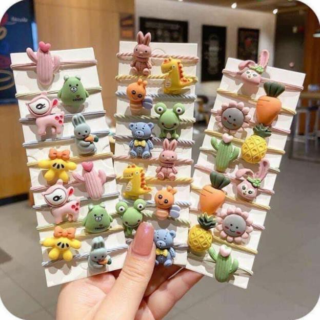 SET 10 Chun Buộc Tóc Dễ Thương Cho Mẹ và Bé