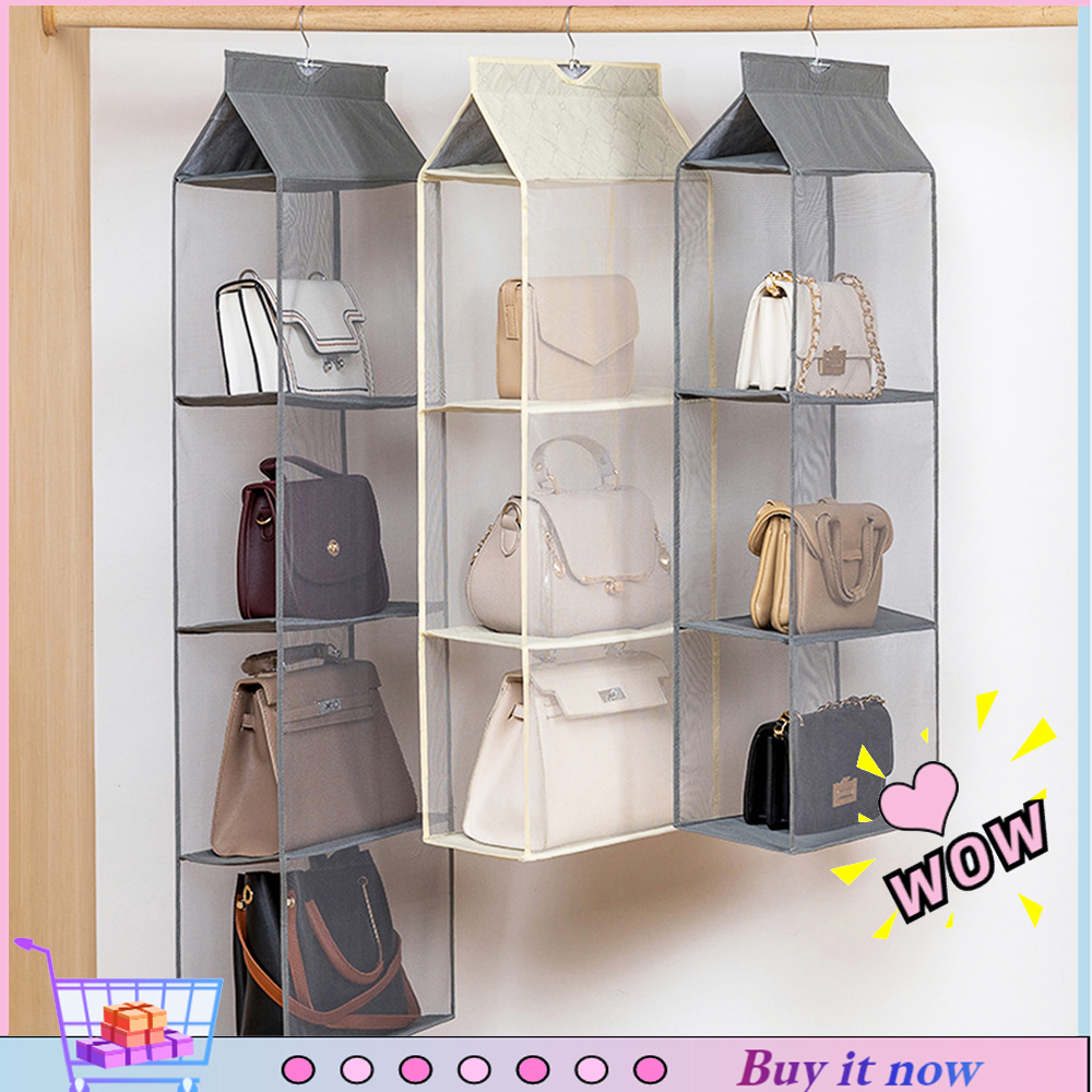 JAREDQ 2/3/4-Layer Hanging Bag Non-woven Fabric Dust-proof Wardrobe Storage Bags Portable Lightweight Foldable Hanging Holder Organizer