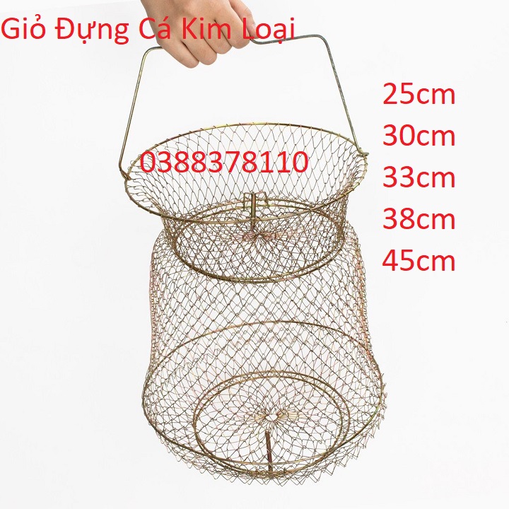 Giỏ sắt đựng cá kim loại đủ kích thước