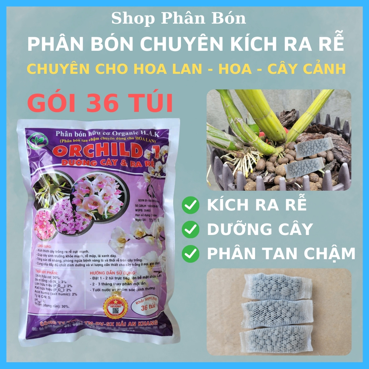 Phân Kích Thích Ra Rễ Cho Lan, Cây Kiểng, Dưỡng Cây Tan Chậm - PHÂN BÓN HOA LAN