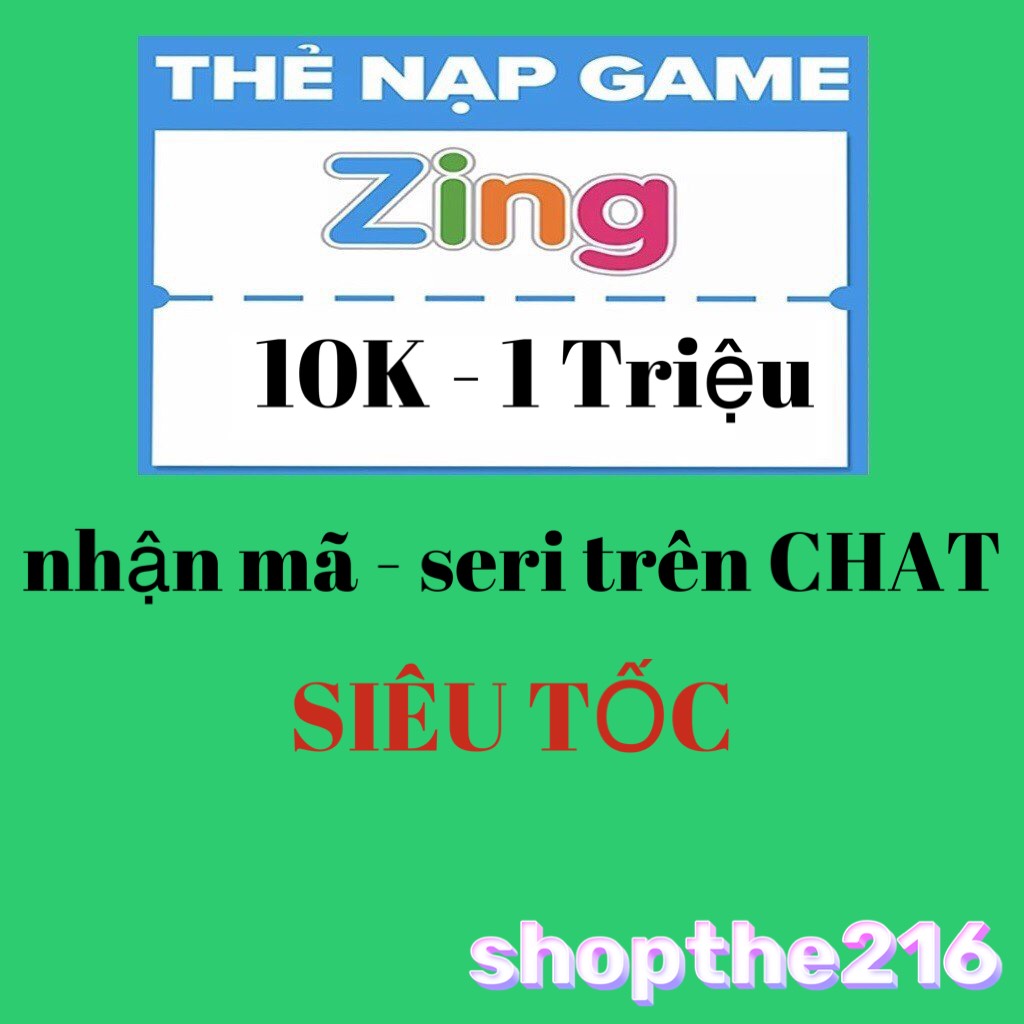 Mã thẻ ZING 50K - thời gian xử lý dưới 5 phút