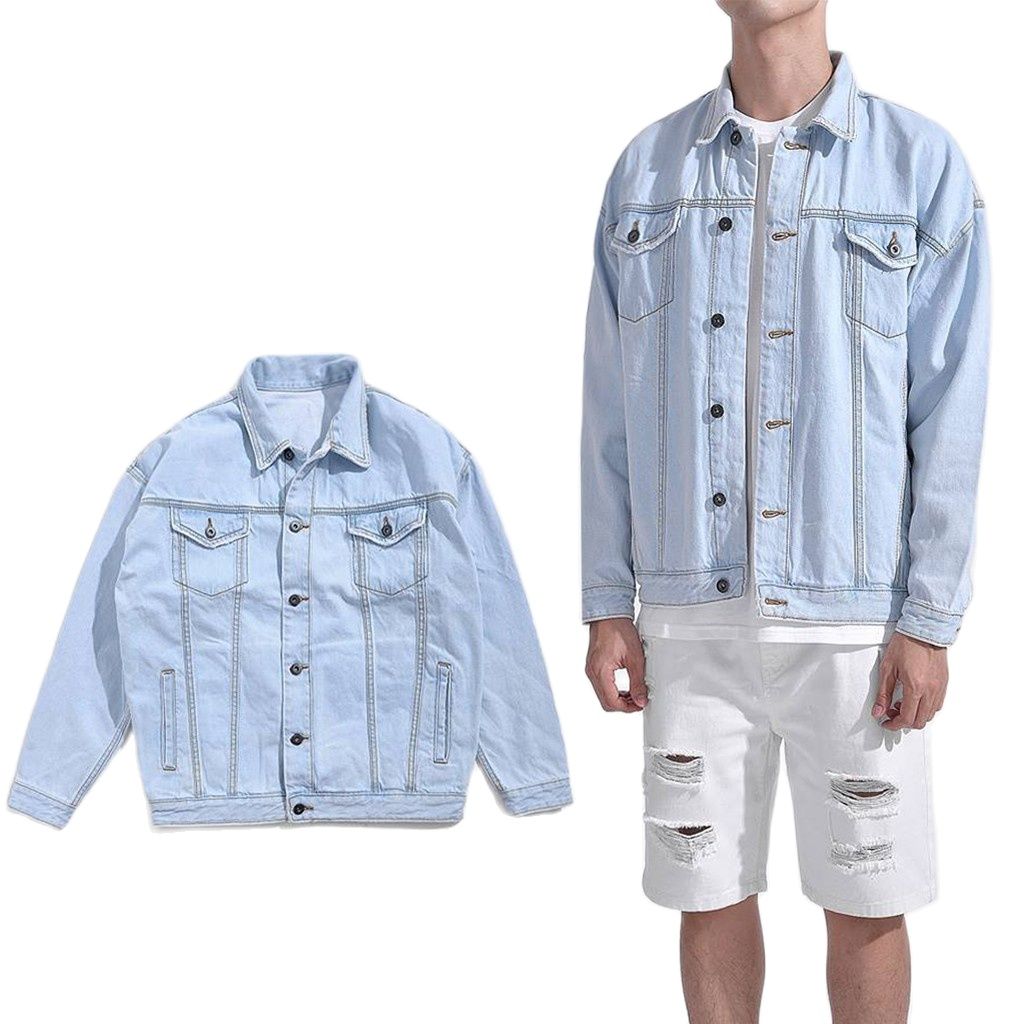 Áo khoác jean nam xanh hàng hot hiếm cao cấp áo khoác nam basic áo khoác nam đẹp 2